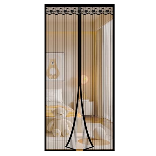 Woobroo Magnetic Fly Screen Door - Heavy Duty Magnets & Full Frame Magic Tape, No Drill Installation, Reinforced Mesh for Bugs/Flies, Fits Sliding Doors 90x210cm (Balcony/Living Room/Kids Room)