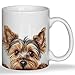 MKIJUHB Yorkie Mug, Yorkshire Terrier Gifts Ceramic Coffee Cup With Handle, Yorkie Gifts for Women Men, Dog Mom Dad Lovers Gift Tea Mug, 11 Ounce
