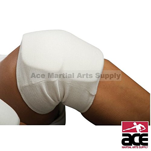 Ace Martial Arts Supply White Cloth Knee Pad - Medium