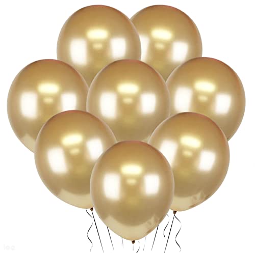 12 Pcs 18 Inch Champagne Gold Metallic Balloons,Large Decorative Latex Balloons Big Shiny Birthday Balloons Chrome Balloons Party Balloons for Baby Shower Birthday Party Wedding Engagement Decorations