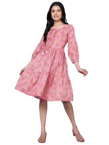 Image of Bani Women 100% Cotton Womens Printed Short Dress