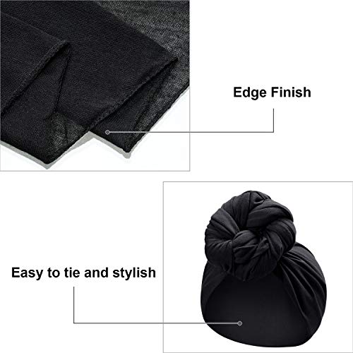 SATINIOR 2 Pieces Stretch Head Wrap Scarf Soft Stretchy Turban Long Hair Scarf Wrap Head Band Tie for Women4