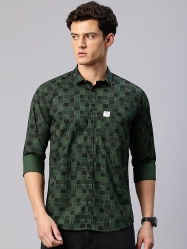 Image of Majestic Man Custom Abstract Printed Pure Cotton Slim Fit Casual Shirt