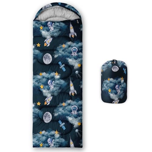 Bolsa de Dormir Espacial Astronauta para Niños, Ligera, Portátil, Compacta con Bolsa de Compresión, Ideal para Camping y Mochilero miniatura 1