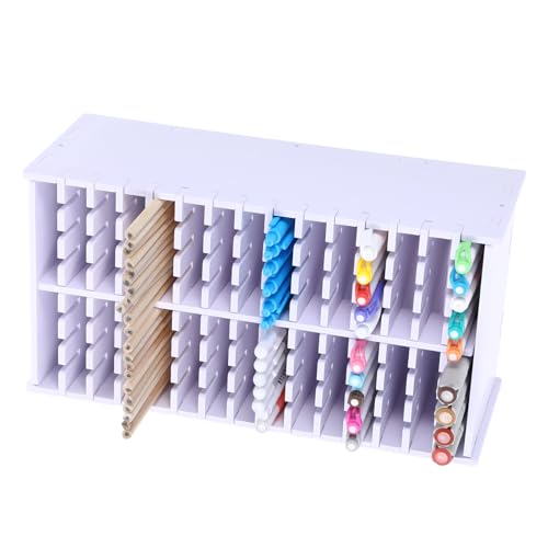 Image of MAQUITA Art Marker Storage Rack for 120 Markers, Watercolour Brushes Pens Colored Pencils Organizer Holder for Desk