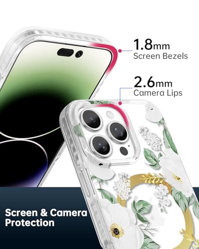 Coque iPhone 16 Pro MagSafe transparente à roses blanches, l'accessoire chic pour vos soirées - 5