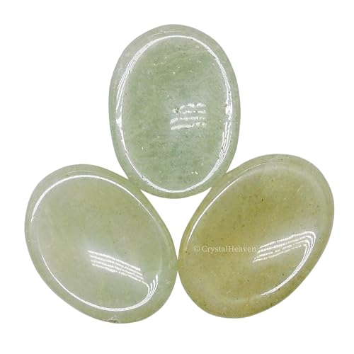 Image of Certified Green Aventurine Crystal Thumb Worry Pebbles Stones for Anxiety