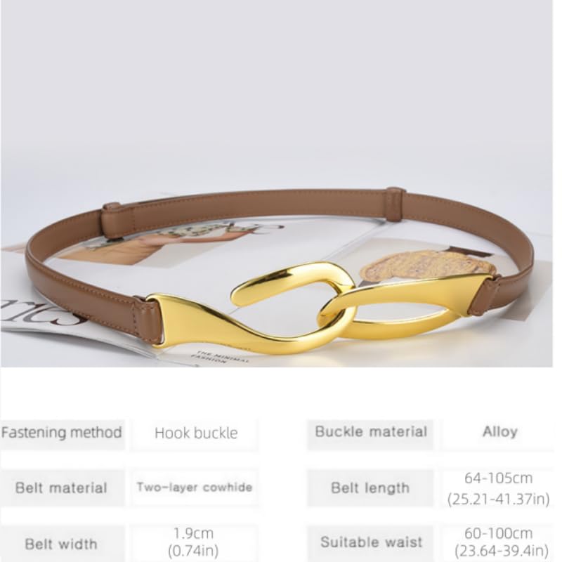 Women Genuine Leather Skinny BeltTrendy Elegant Adjustable Thin Ladies Waist Belts for Pants Jeans Dresses2