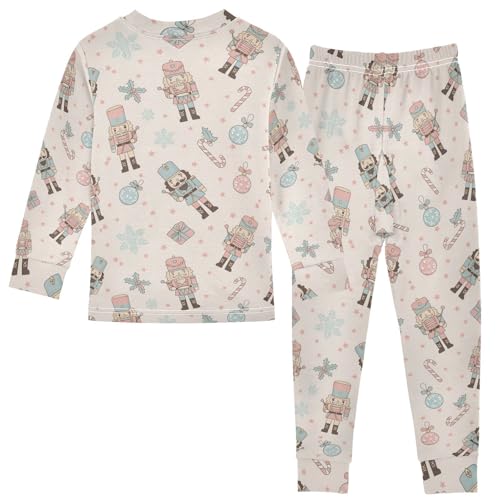 Pajama Sets Long Sleeve Nutcracker Soldier Pattern Soft Comfy Sleepwear 2 Piece PJS 3-8T3