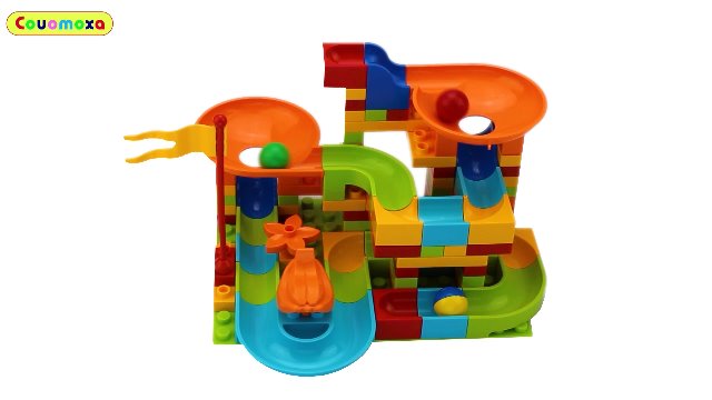 Watch COUOMOXA Marble Run Classic big Building Blocks 106 PCS on