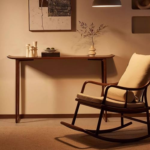Mesa de entrada de madera maciza decorativa con acabado estilo rustico 8