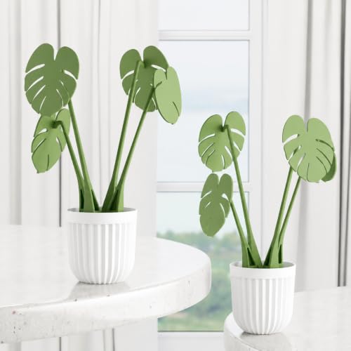 15 Artificial Plant Decorating Ideas 80 GRIPZOยฎ Pack of 2 Artificial Monstera Plant, Decorative Flower Po...