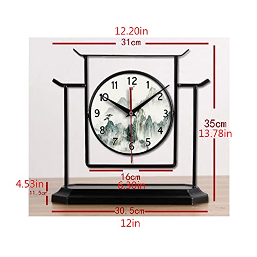 Reloj de mesa vintage reloj de mesa reloj de mesa nuevo relojes de estilo chino para el hogar sala de estar adornos reloj retro reloj de escritorio de 12 pulgadas relojes de mesa para sala de