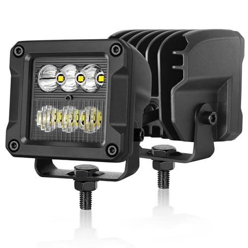 Image of 3 Inch LED Pods 120W CREE LED Cubes 3x3 Offroad Ditch Lights | Spot Flood Combo Beam, High Intensity CREE LEDs Square LED Cube Lights Pods for Truck Pickup Motorcycle SUV UTV ATV