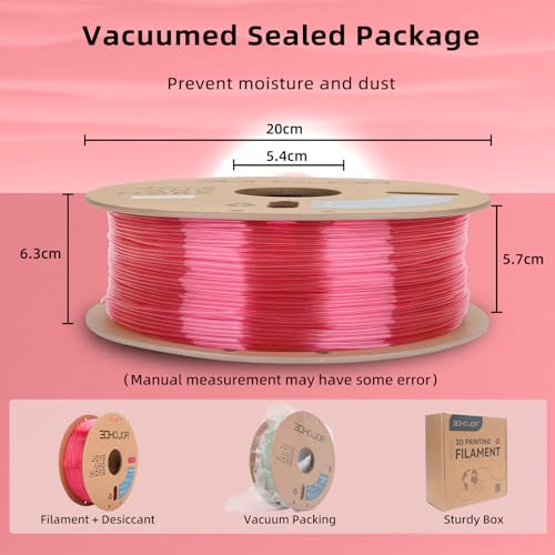 Image of 3DHojor TPU Filament 1.75mm TUP95A 3D Printer Filament Flexible Soft 3D Filament 1KG (2.2lbs) fit Most FDM 3D Printers Dimensional Accuracy + /- 0.03 mm-Transparent Pink