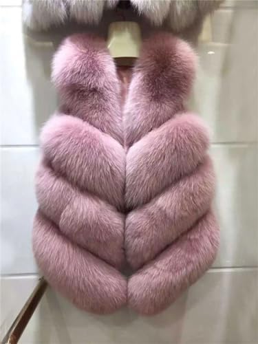 Chaqueta sin mangas chaleco invierno mujer abrigo corto piel artificial 3