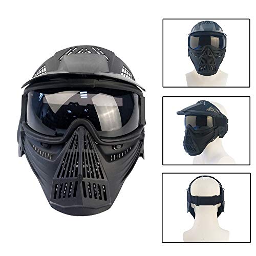 Paintball Mask, Airsoft Mask, Full Face with Tactical Goggles Mask