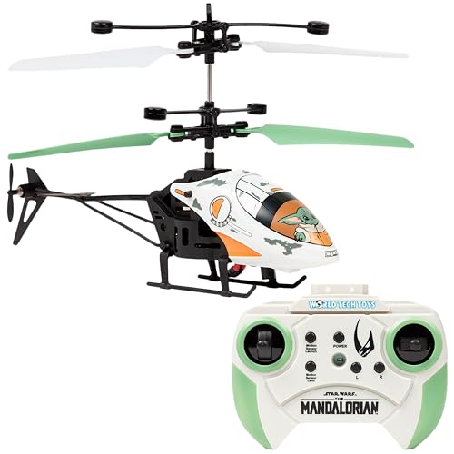 Star Wars Baby Yoda RC Helicopter – Easy‑Fly Remote Control Helicopter with LED Lights, Durable Body, Coaxial & Rear Rotors – Kids 8+