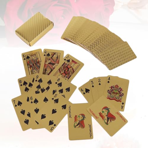Abaodam Goldene Spielkarten Glänzende Pokerkarten Aus Plastik Wasserfeste Karten Für Unterhaltung Poker Kreative Spielkarten Für Zuhause Und Bar – Bild 5