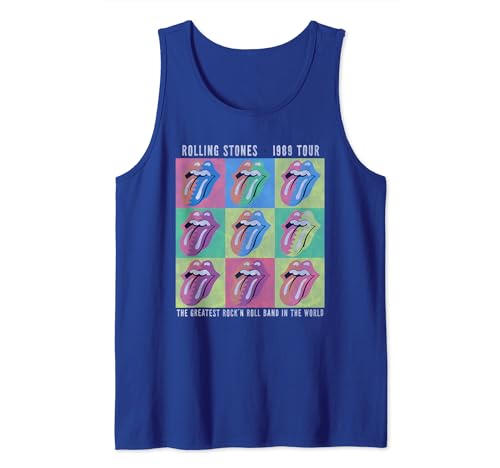 Image of Rolling Stones Official Steel Wheels 1989 Tour Blue Tank Top