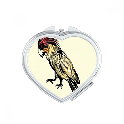 Miroir compact maquillage portable jaune oiseau perroquet mignon - 2