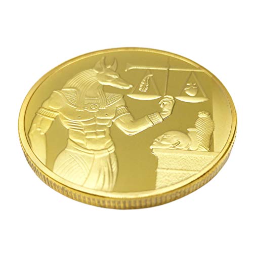 PRETYZOOM Gold Gedenkmünze Anubis Münze Alten Ägypten Münze Kunstsammlung Münze Dekorative Münze Souvenir Geschenk Sammlerstück Spielzeug