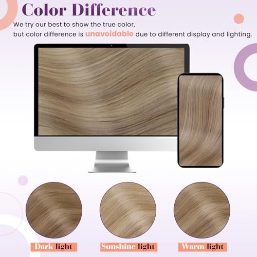 LaaVoo Clip in Hair Extensions Real Human Hair Blonde Hair Extensions Clip in 24 Inch 120g 7pcs Full Head Straight Highlight Golden Blonde Remy Hair Double Weft #16/22 - Image 4