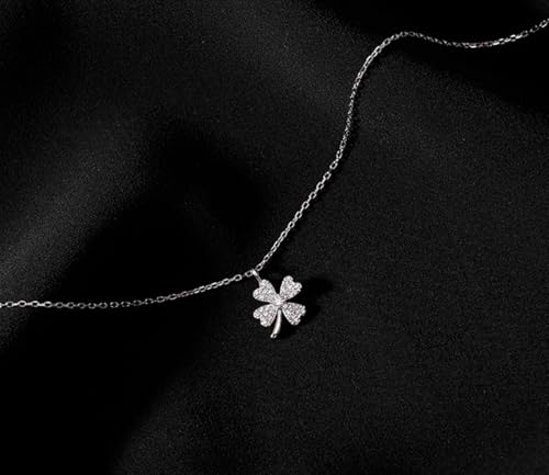 SLUYNZ 925 Sterling Silver CZ Clover Pendant Necklace for Women Teens Lucky Clover Pendant Necklace Choker2