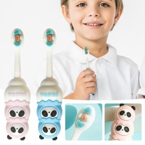 OANGO Soft Bristles Cartoon Manual Toothbrush With Soft Bristles, Bpa Free 33 Tuft Bristles,Multicolor Boys & Girls Toddler Toothbrush Anti Choking Shield Handle-image-33