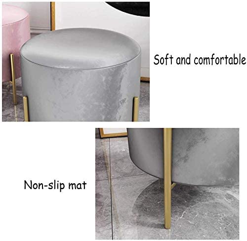 Silla tapizada con borde de metal dorado y taburete de tocador elegante 3