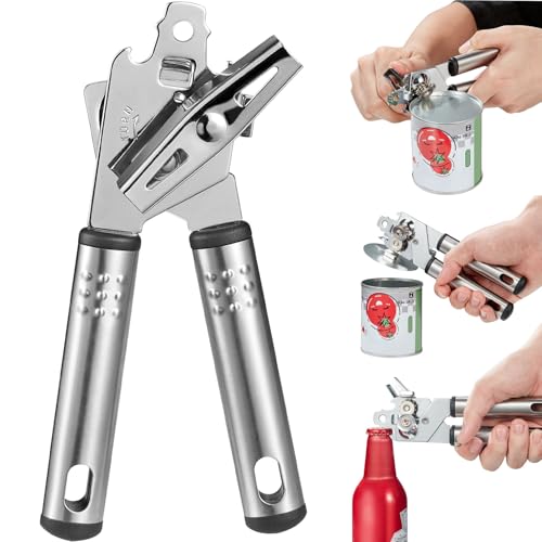MODY RODY Stainless Steel Manual Can Opener and Bottle Opener Tool, Heavy Duty Can Opener for Kitchen Cans
