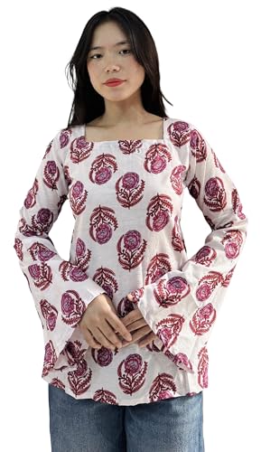 FELISIA Women's Rayon Floral Printed Short Kurti | Bell Sleeves S...