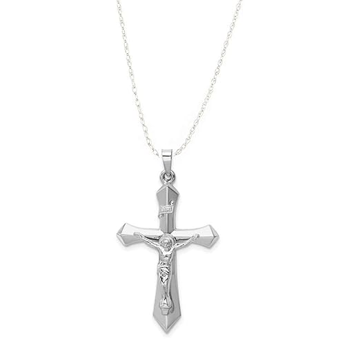 Mens white gold crucifix Clearance