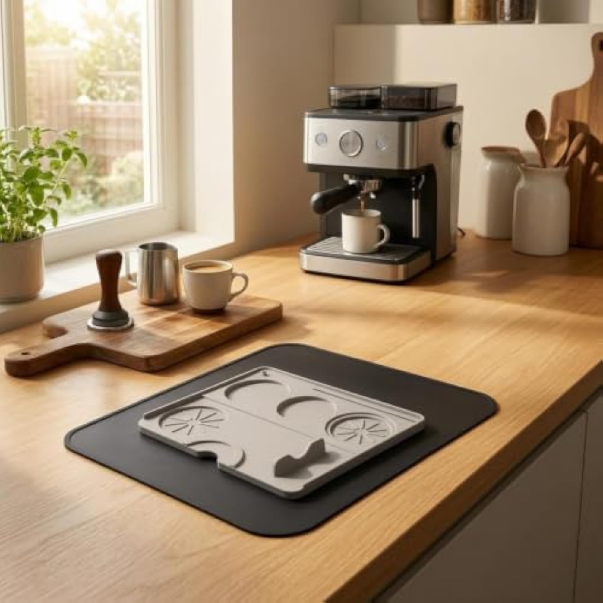 Molded Tray Style Silicone Coffee Mat