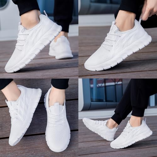 Image of Mens Walking Tennis Shoes Slip On Hiking Running Sneakers Non Slip Fitness Casual Workout Athletic Gym Lightweight Breathable Comfortable Trainers