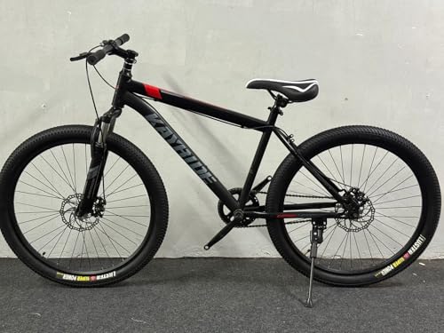 Image of Single Speed Bicycle with 18 Inch Frame, Alloy Rims, Dual Disc Brakes, Mudguards, 26x2.40 Tyres, Great for City Commuting, Mountain Trails, Fitness, and Outdoor Adventures (Black)