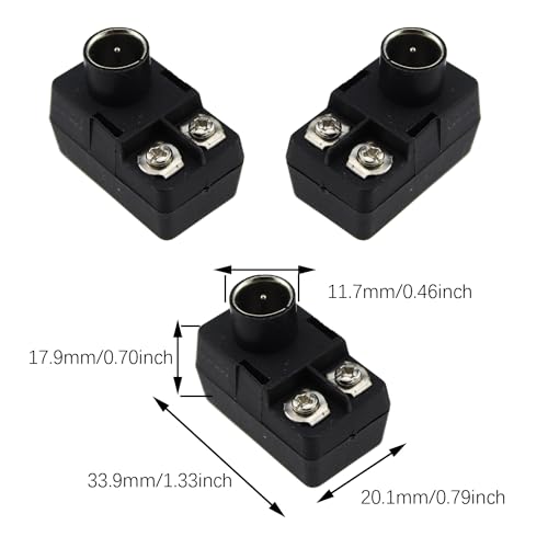 4PCS Adaptador Balun F Tipo 300 a 75 Ohm Negro miniatura 4