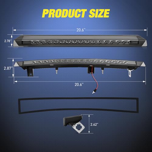 Image of Nilight Third Brake Light Tail High Mount 3rd Stop Lights Smoked Lens Compatible with Ford Mustang 1999 2000 2001 2002 2003 2004 Car Rear Center Cab Lamp