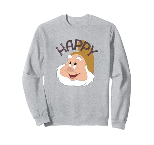 Sweatshirt Disney Blanche-Neige Sept Nains Happy pull imprimé col rond pour femme