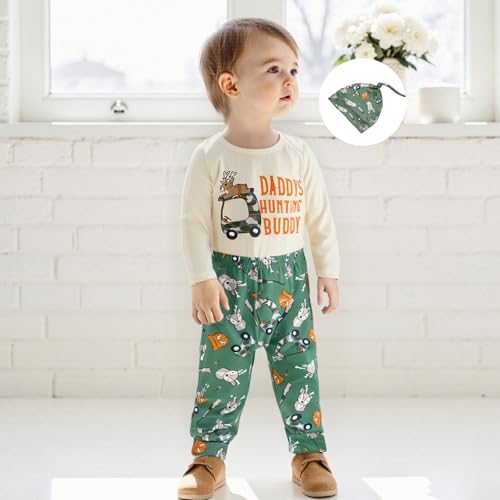 Image of Amnnchya Newborn Baby Boy Clothes Fishing Short Sleeve Romper Shirt Tops Pants Summer Spring Outfits Cute Hat Set