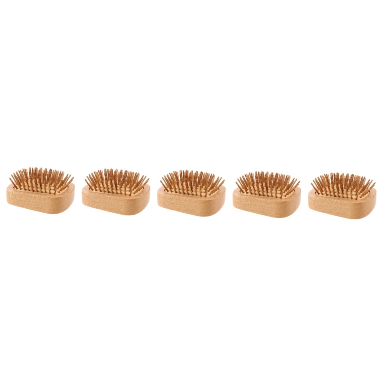 FRCOLOR Lot De 5 Peignes À Cheveux En Bois Pour Massage Du Cuir Chevelu Brosse À Poils Souples Outil De Coiffure Pour Cheveux Doux Et Lisses Idéal Pour Toute La Famille