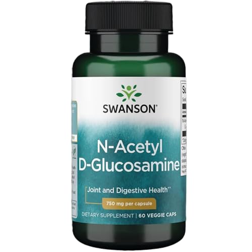 Swanson N-Acetyl D-Glucosamine - Natural Supplement Promoting Joints Support & Gastrointestinal Health - Natural Formula Supporting Healthy Cartilage - (60 Veggie Capsules 750mg Each)