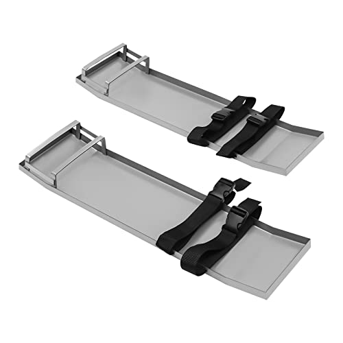 AGULIUM 1 Pair Concrete Knee Boards Sliders, Stainless Steel Knee Boards, Kneeboards Slider Tools for Cement and Concrete, Built-in Toe Brackets, 30x8 Inches