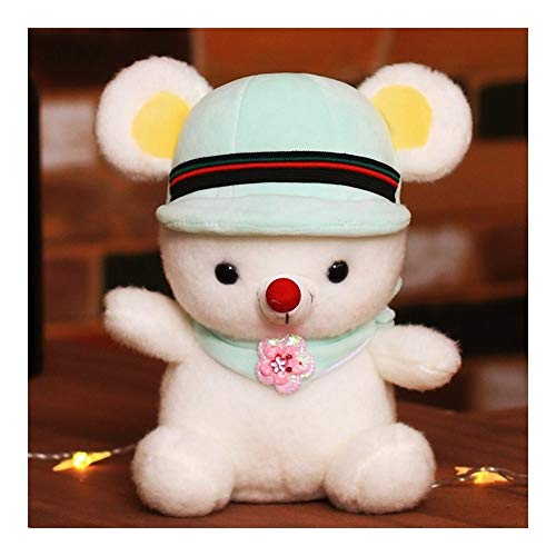NOBRAND New Cartoon Cute Plush Toy Scarf Hooded Mouse Pillows Creative Birthday Gift Stuffed Toys Fashion Decoration Cushion Bed, Lap, Sofa (Color : Blue, Size : 23cm)