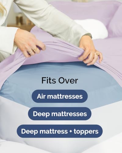 Image of CGK Linens 2 Pack Extra Deep Full Fitted Sheets - Light Lavender