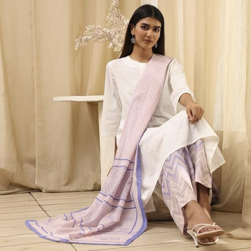 Image of BIBA Women Cotton Straight Printed Suit Set