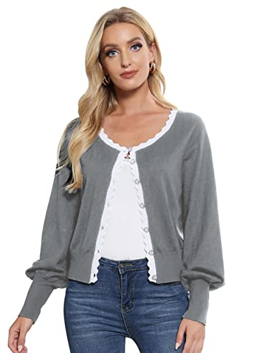 CURLBIUTY Cardigan da donna con scollo rotondo