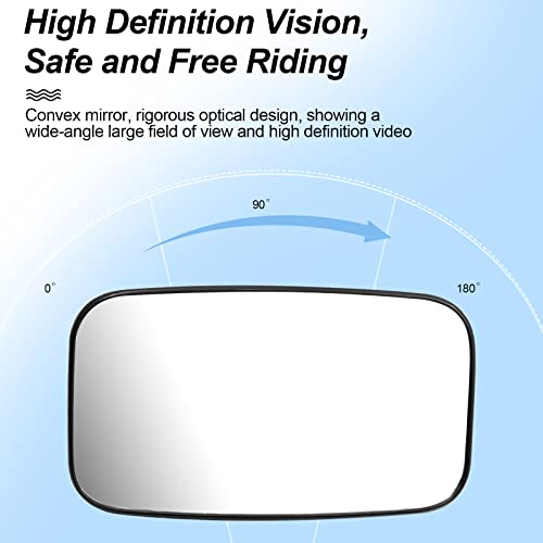 Biqing Forklifts Side View Mirror Rear View Mirror (4 5/8"x8") 360° Adjustable Blind Spot Mirror Rectangle for Tractors Forklifts,2PCS - Image 3