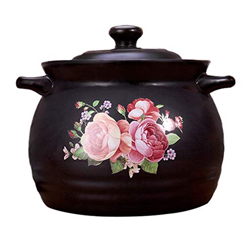 Keramik-Eintopf mit Deckel, runder Keramik-Auflauf, hitzebeständiger Tontopf aus irdenem Topf, japanischer Reiskocher, Suppentopf Suppentopf für