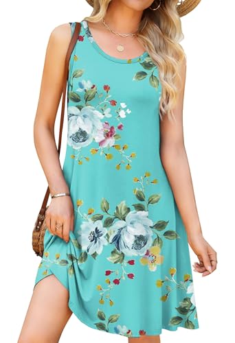 Image of WEACZZY Women Summer Casual Swing T Shirt Dresses Beach Cover up Loose Dress